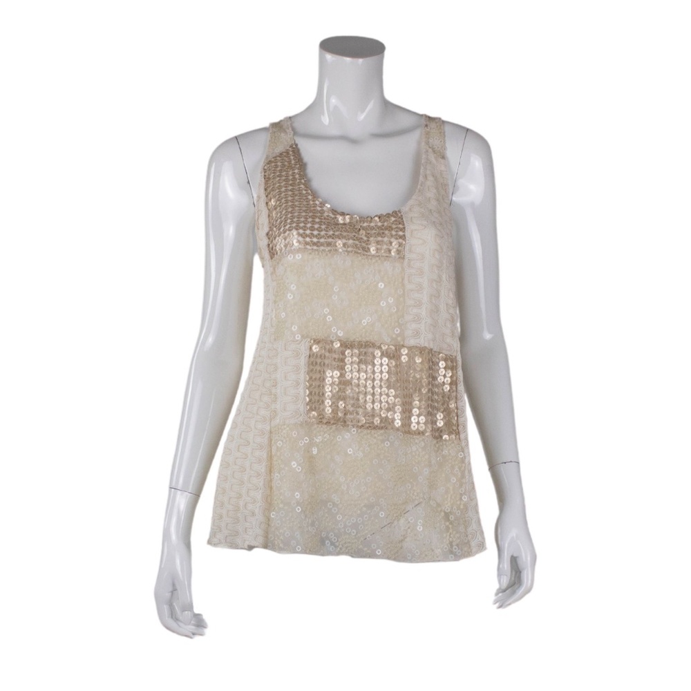 Cream Sequin top